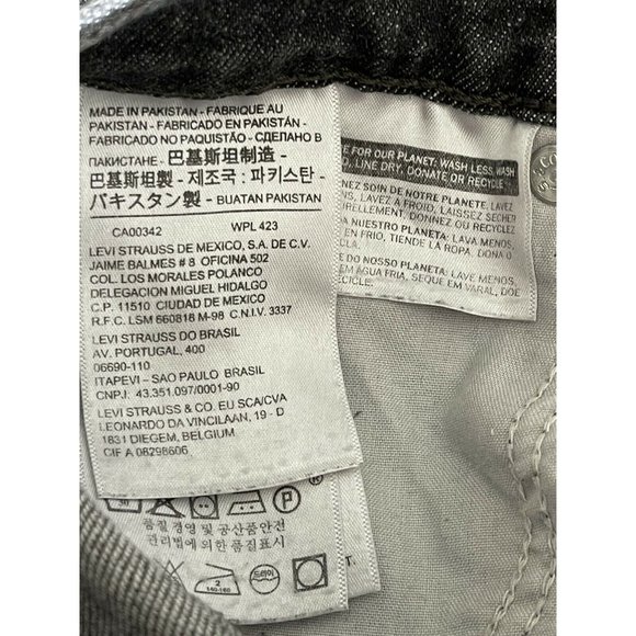 Levis Wedgie Skinny Jeans High Rise 24 Raw Hem Stretch Button Fly Black Gray $98 - Picture 8 of 12